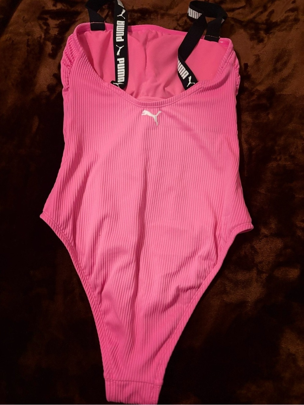 Puma Pink Ribbed One-Piece Swimsuit
